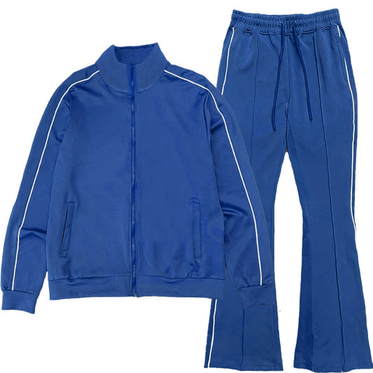 Flare Stacked Track Suit Matching Jacket and Pants Track Sweat Set - PureLove Designs LLC