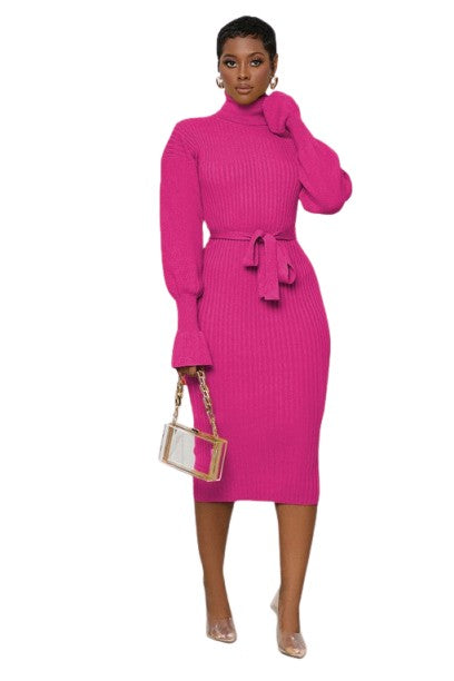 WOMEN FASHION LONG MAXI SWEATER DRESS